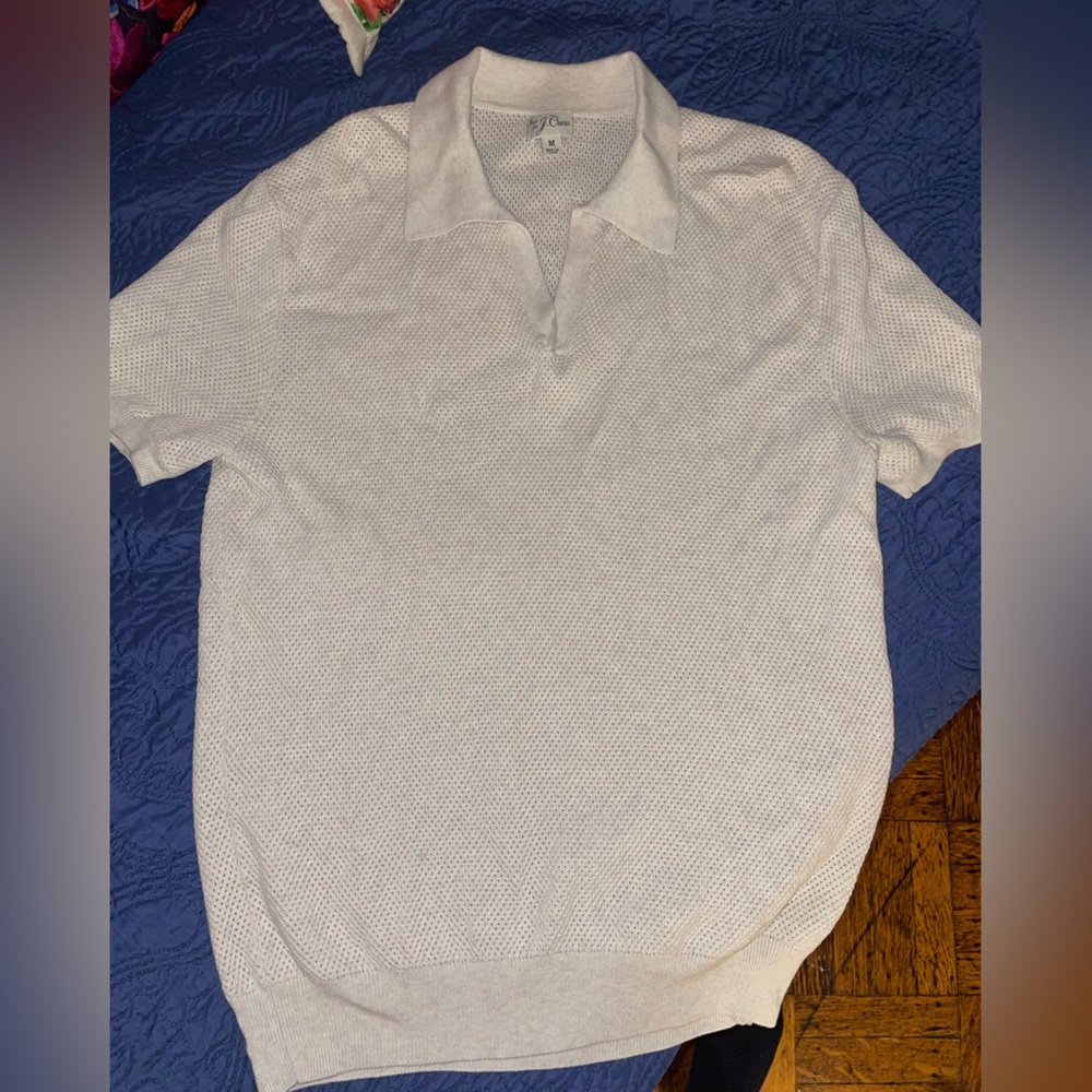 J. Crew Knitted White Polo Shirt